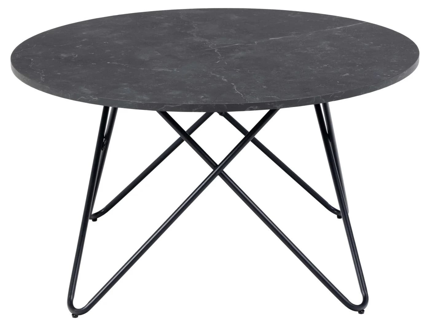 ACTONA GROUP Wyre Couchtisch Schwarz Runder Marmor-Look