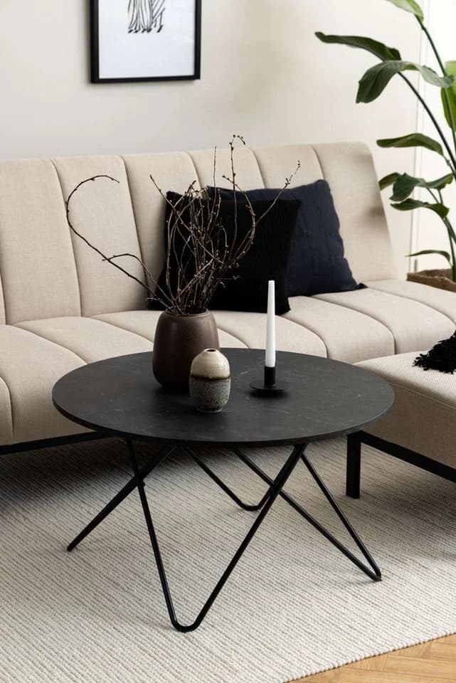 ACTONA GROUP Wyre Couchtisch Schwarz Runder Marmor-Look - Bild 5