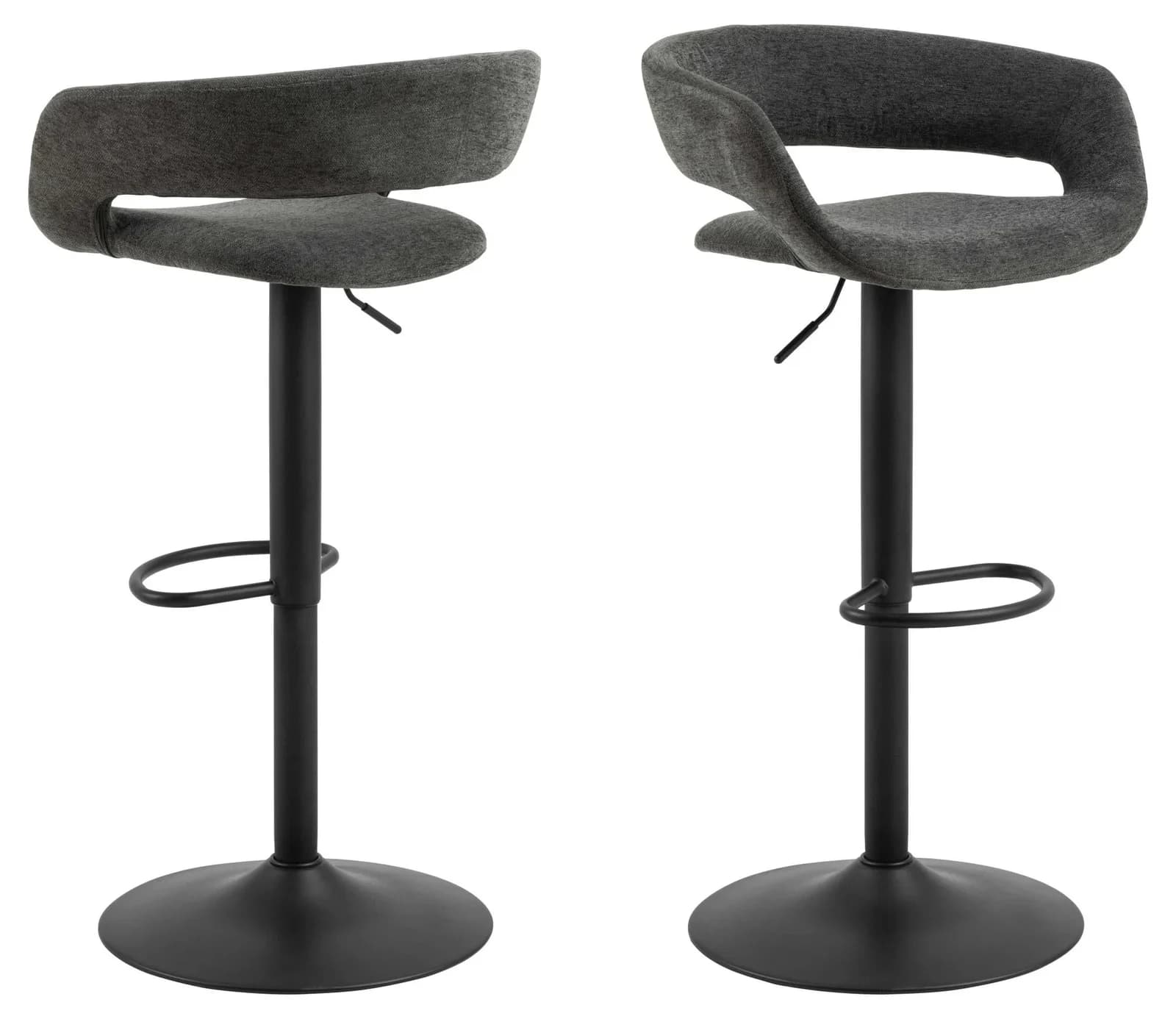 ACTONA GROUP Barhocker Grace Grau mit Drehfunktion - 2er Set