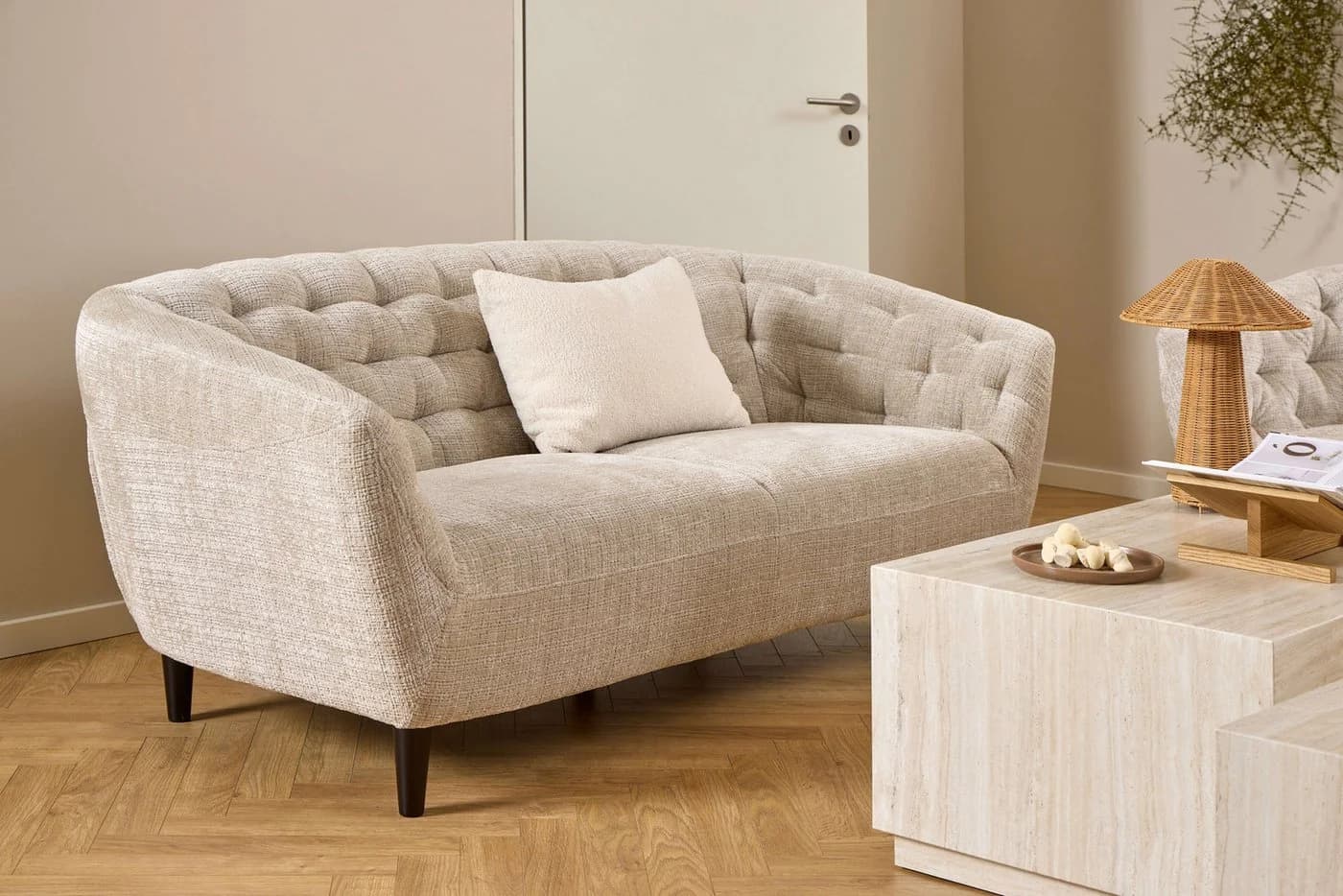 3-Sitzer ACTONA GROUP "Ria" Beige Sofa mit Taschenfederkern