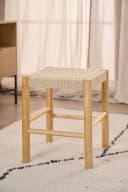 ACTONA GROUP Stuhl Alvin Hocker Off-white Papiergeflecht Scandi-Stil Bild 1