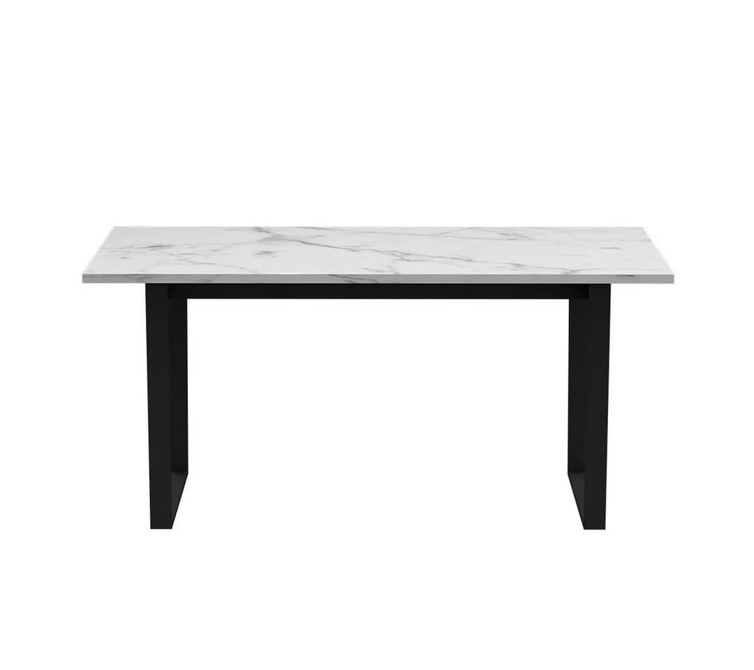 ebuy24 Amble Esstisch 90x160cm Weiß Marmoroptik