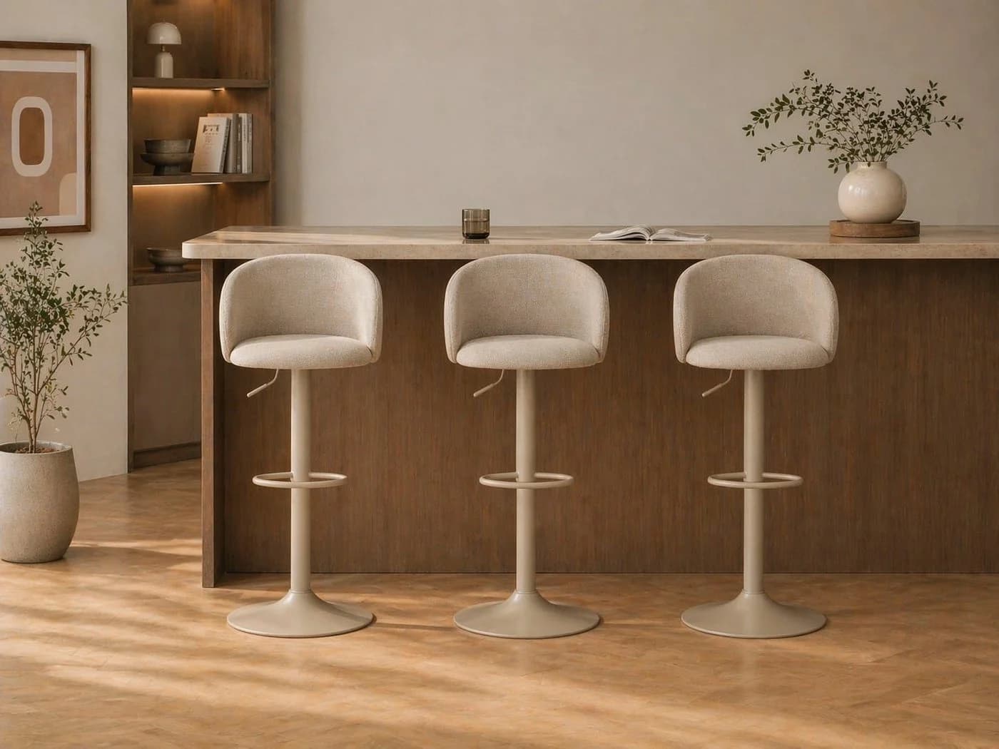 Barhocker ACTONA GROUP Beige mit Gaslift und Drehfunktion
