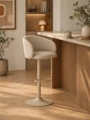 Barhocker ACTONA GROUP Beige mit Gaslift und Drehfunktion Bild 2
