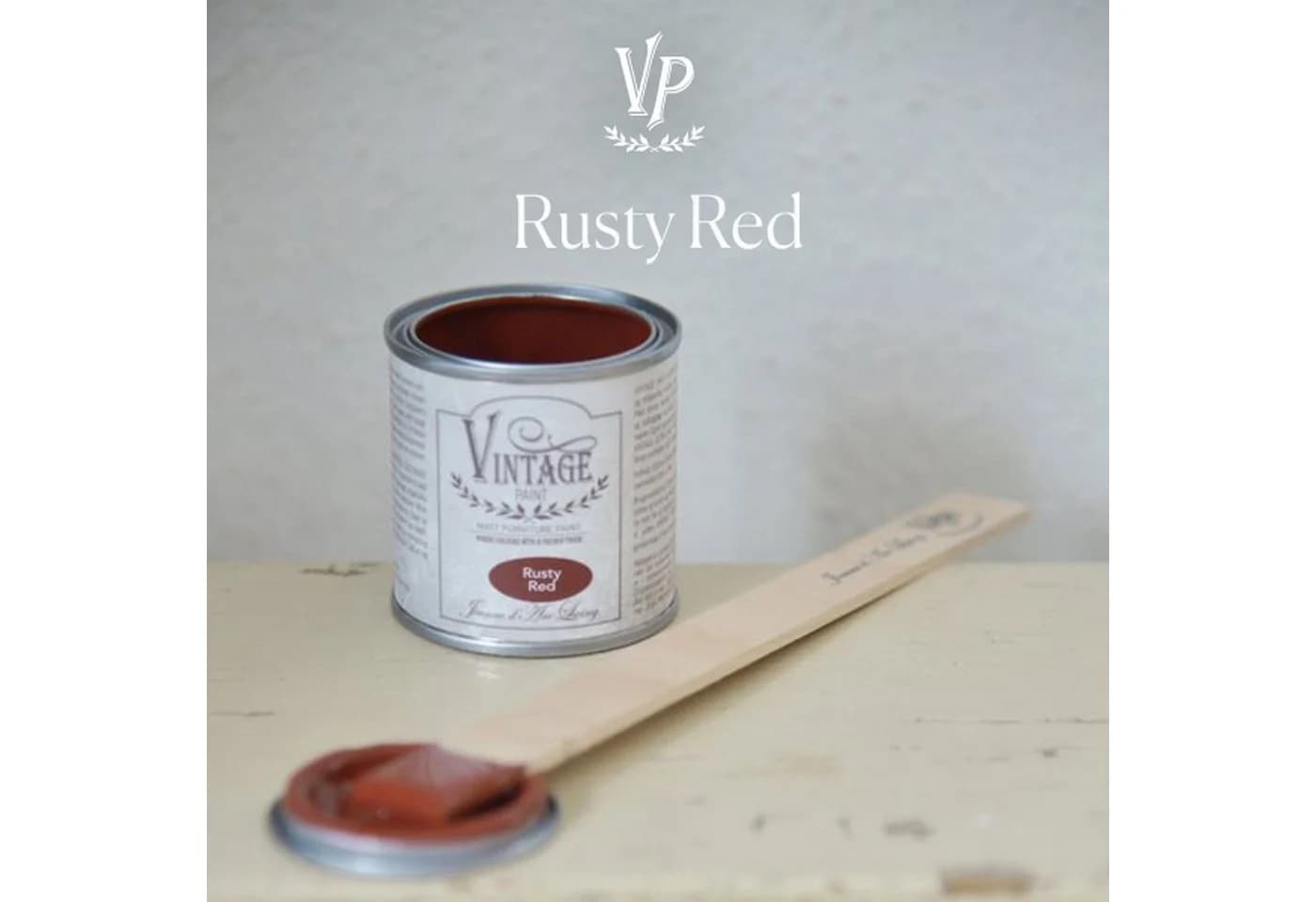 Vintage Paint Kreidefarbe Matt Natural Rot inkl. Holzspatel
