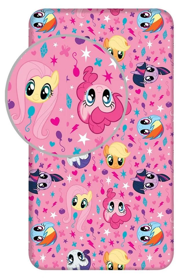My Little Pony Spannbettlaken 90x200cm Rosa Baumwolle