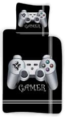 BrandMac Bettwäsche Gamer Set 135x200 cm Schwarz Silber Gaming Controller Bild 2