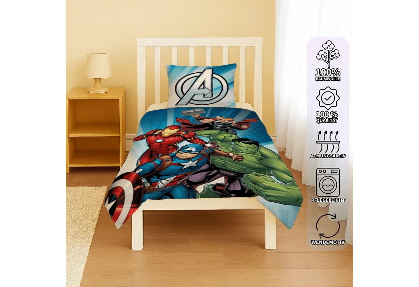 BrandMac Babybettwäsche Avengers Motiv 100x135 cm Baumwolle