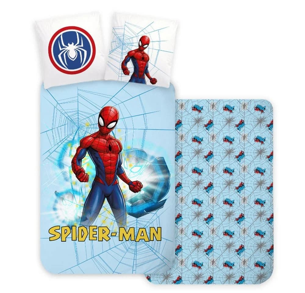 Spiderman Kinderbettwäsche Hellblau 100% Baumwolle