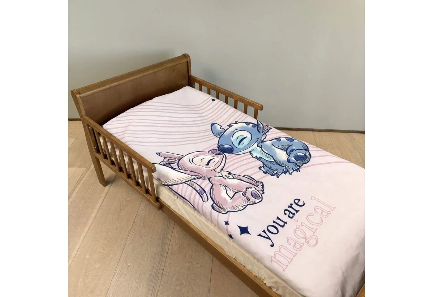 BrandMac Disney Stitch & Angel Wende-Bettwäsche Set Rosa Baumwolle