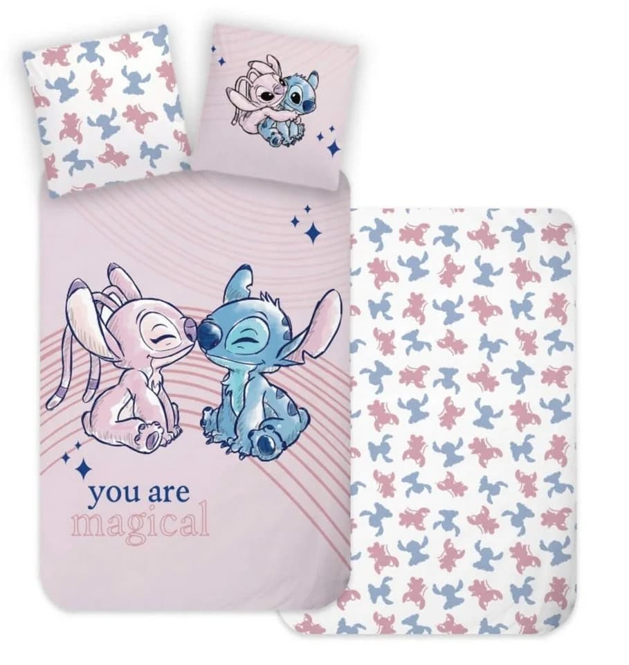 BrandMac Disney Stitch & Angel Wende-Bettwäsche Set Rosa Baumwolle - Bild 4