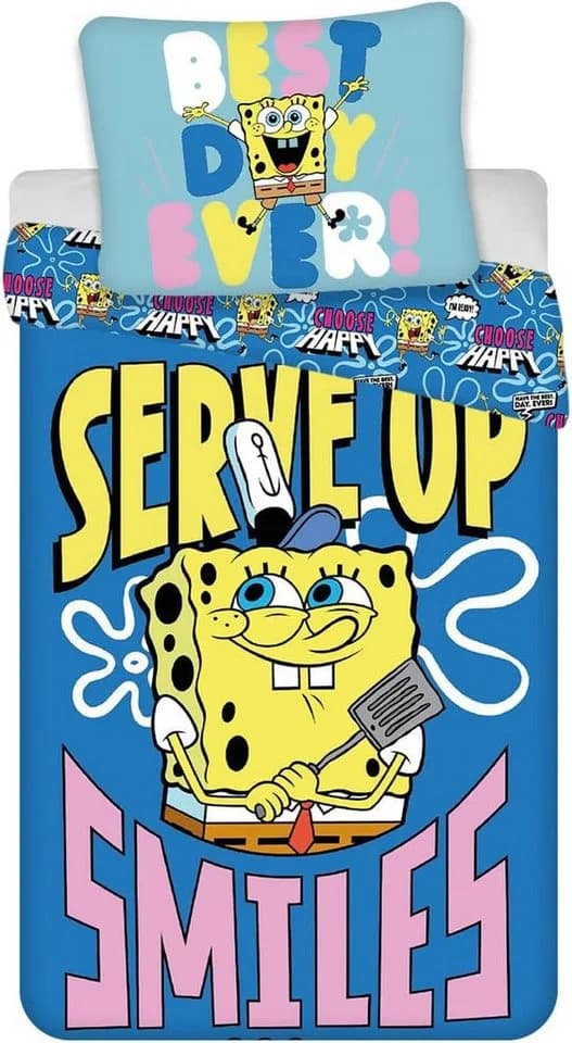 BrandMac Kinderbettwäsche SpongeBob Schwammkopf 135x200 cm