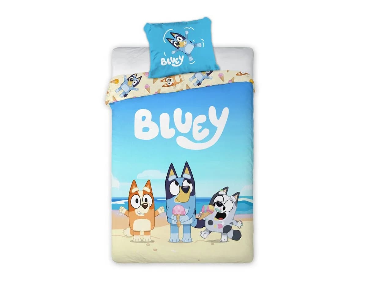 BrandMac Babybettwäsche Bluey Strandmotiv 100x135 cm Baumwolle