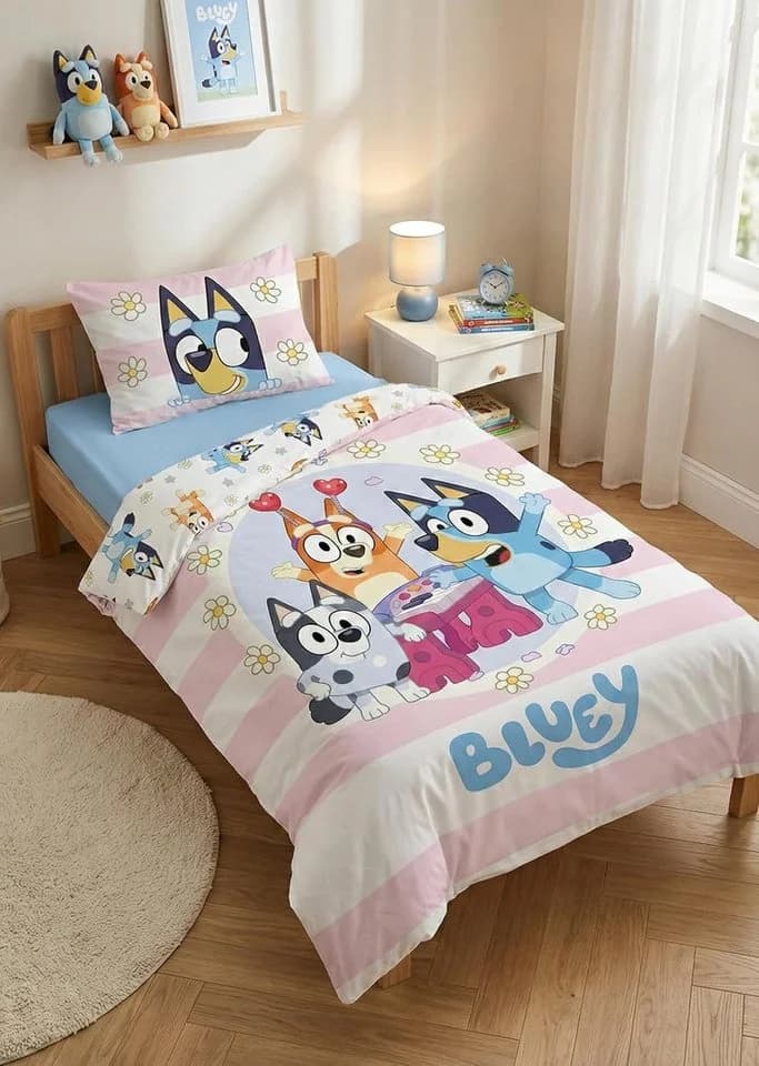 BrandMac Babybettwäsche Bluey, Bingo & Muffin 100% Baumwolle