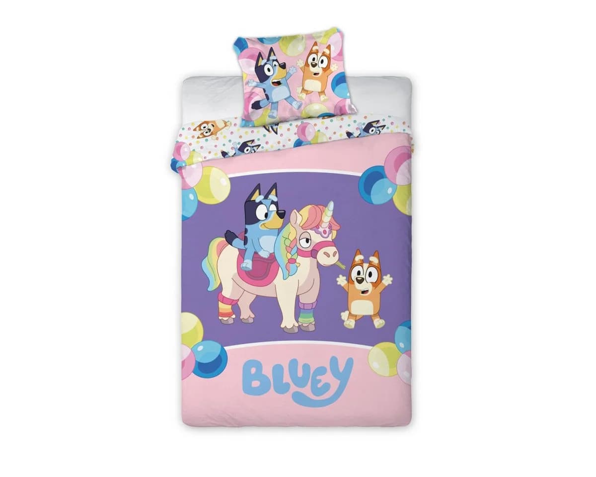 Bluey Kinderbettwäsche Magical Party 100x135cm