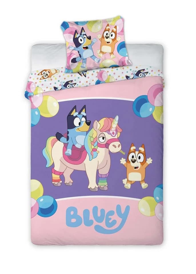 BrandMac Bettwäsche Bluey - Einhorn Wende-Bettwäsche-Set 100% Baumwolle - Bild 2