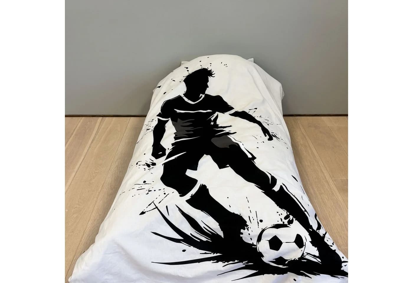 KK Shopping Kinderbettwäsche Fußball Schwarz Weiß 135x200 cm - Bild 3