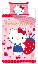 BrandMac Hello Kitty Wendebettwäsche Rosa Rot 135x200 & 80x80 cm Baumwolle Bild 2