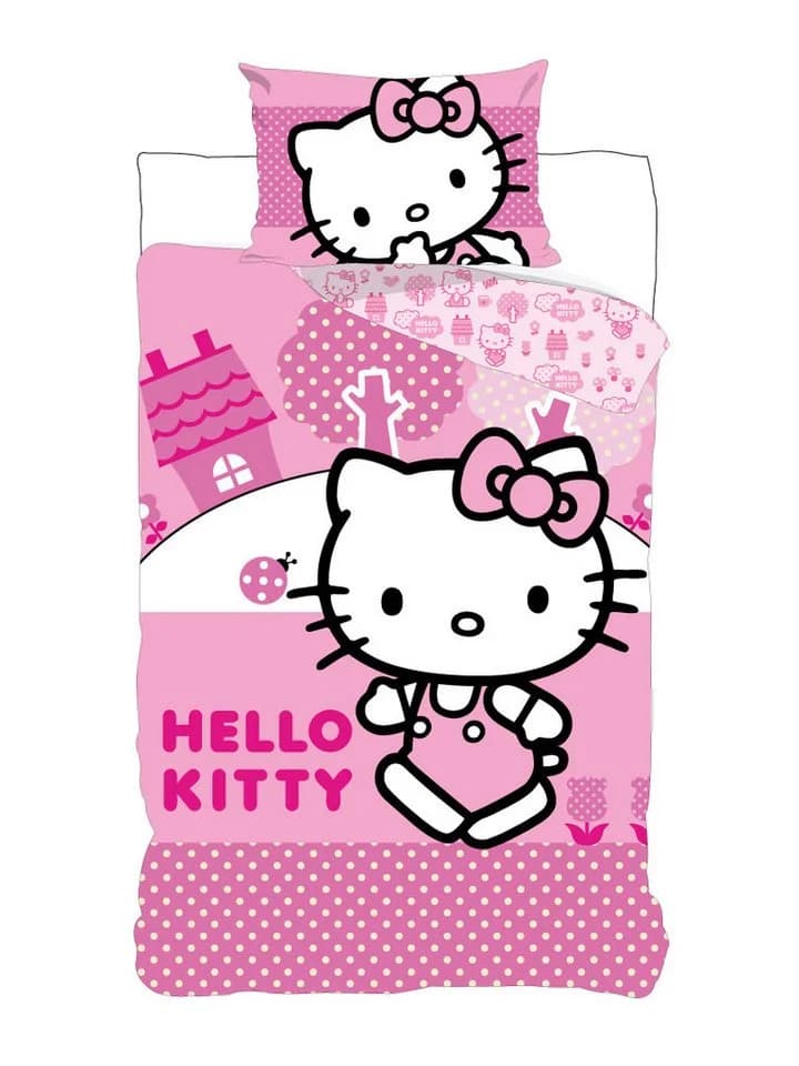 BrandMac Hello Kitty Kinderbettwäsche Rosa 2-tlg 100% Baumwolle - Bild 2