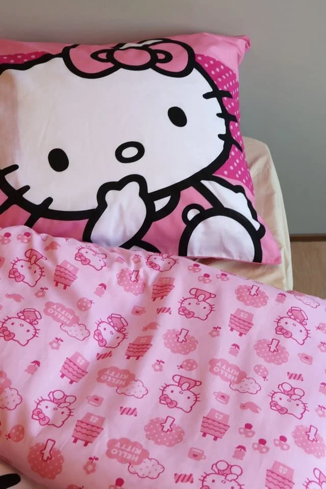 BrandMac Hello Kitty Kinderbettwäsche Rosa 2-tlg 100% Baumwolle - Bild 3