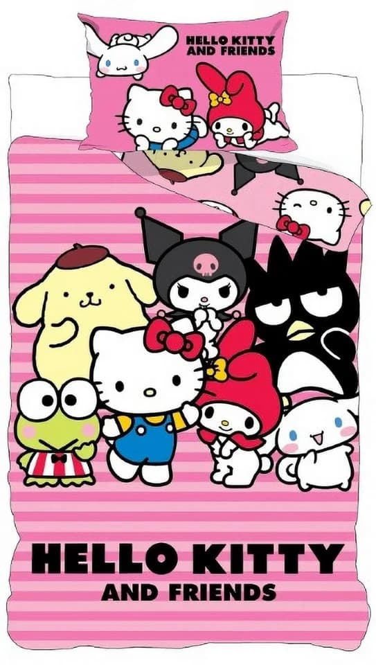 BrandMac Wendebettwäsche Hello Kitty & Friends 100% Baumwolle Rosa - Bild 2
