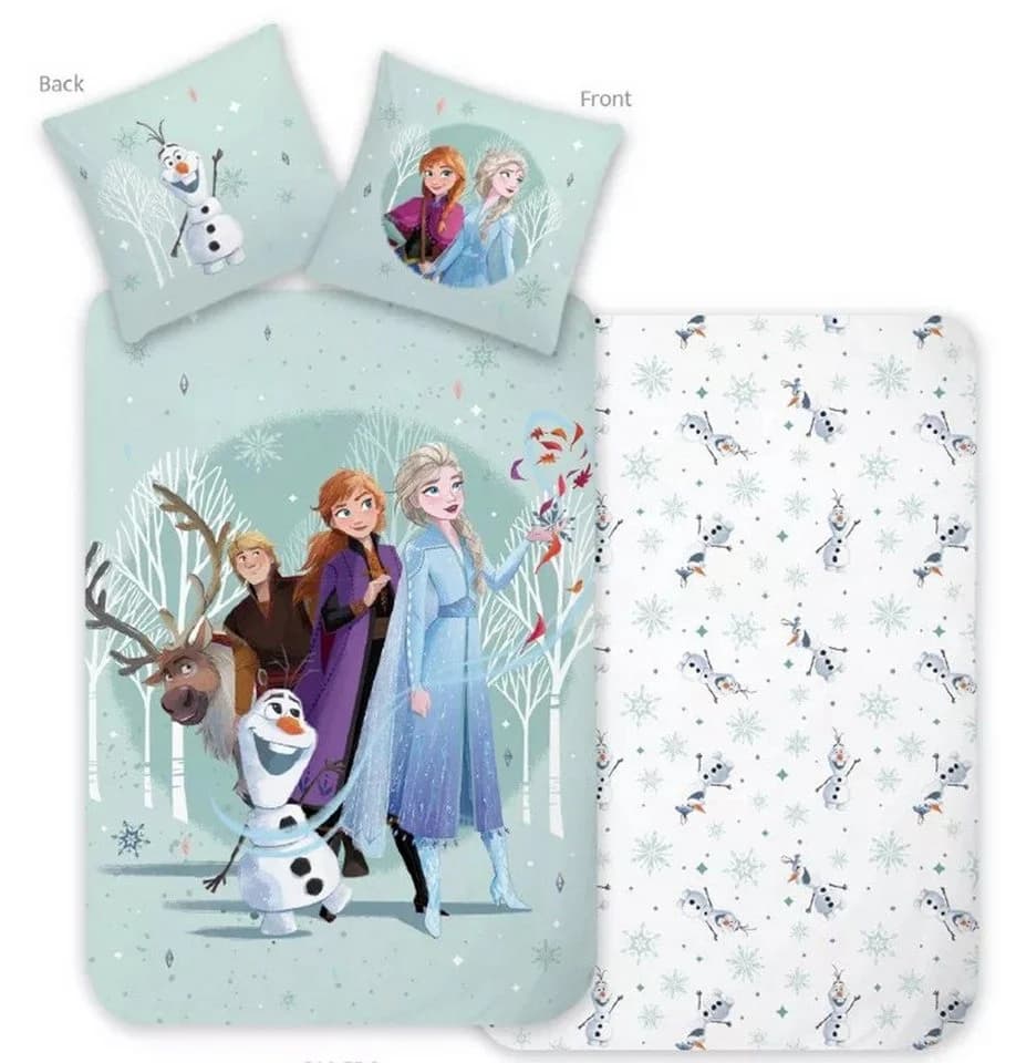 Disney Kinderbettwäsche Eiskönigin Forest Adventure Set Türkis