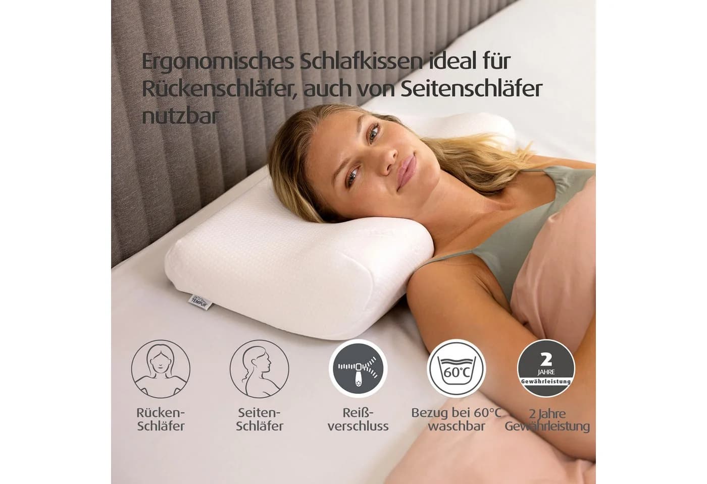 TEMPUR ErgoPlus MDV Visco-Schaum Kissen Druckentlastend - Bild 4