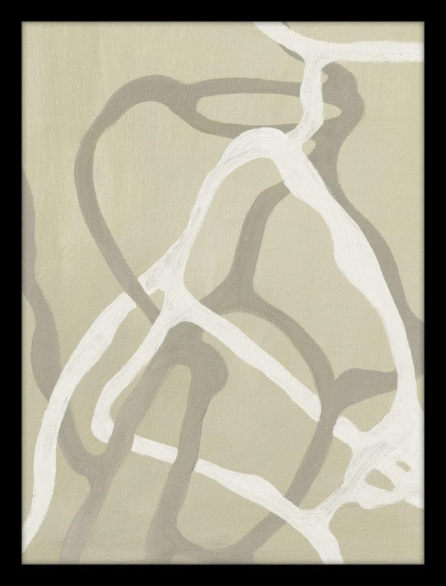 Kunstdruck VINTAGE VIBE Beige/Grau/Weiss Gerahmt