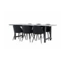 ebuy24 Essgruppe Oslo 7-tlg. Esstisch 220x100cm schwarz mit 6 Stühlen Bild 1