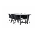 ebuy24 Essgruppe Oslo 7-tlg. Esstisch 220x100cm schwarz mit 6 Stühlen Bild 3
