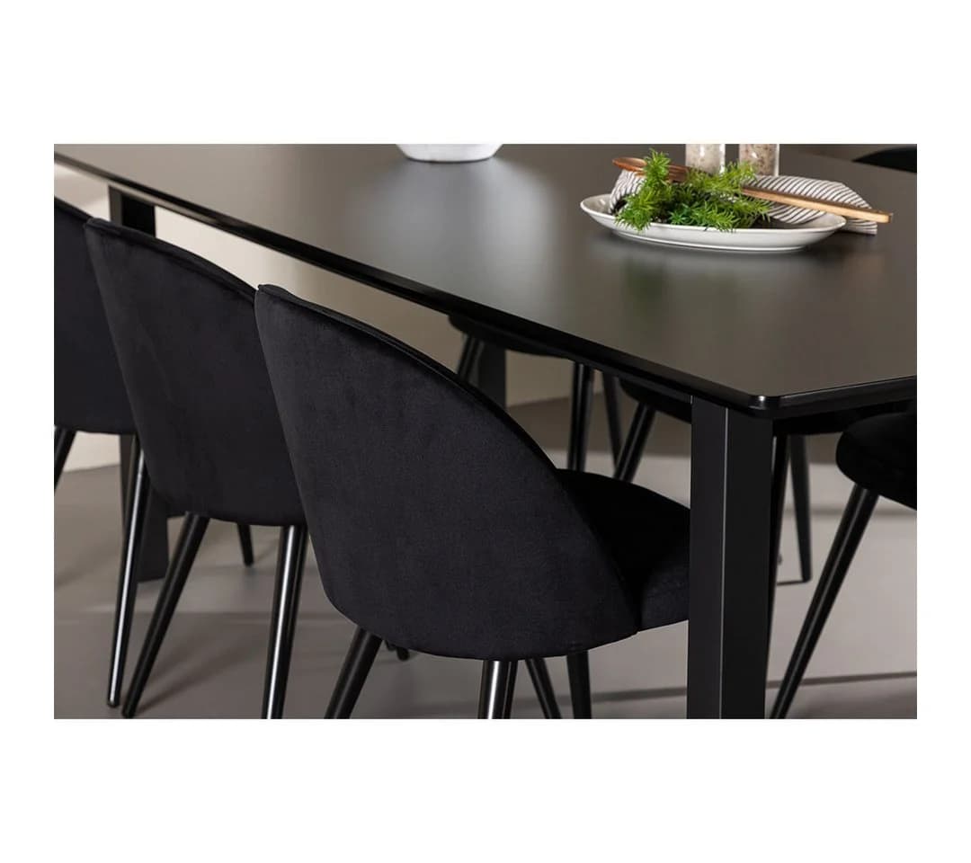 ebuy24 Essgruppe Oslo 7-tlg. Esstisch 220x100cm schwarz mit 6 Stühlen - Bild 5