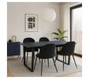 ebuy24 Essgruppe Tilst 5-tlg. Schwarz Marmor Print Bild 1
