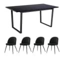 ebuy24 Essgruppe Tilst 5-tlg. Schwarz Marmor Print Bild 3