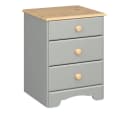 ebuy24 Nachttisch Nilon 3 Schubladen grau golden Bild 2