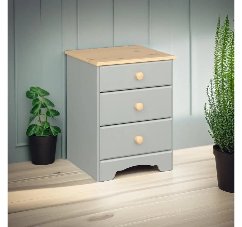 ebuy24 Nachttisch Nilon 3 Schubladen grau golden - Bild 4