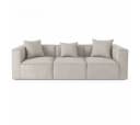 ebuy24 Sofa Box 3-Sitzer Sofa mit 3 Dekokissen grau Bild 2