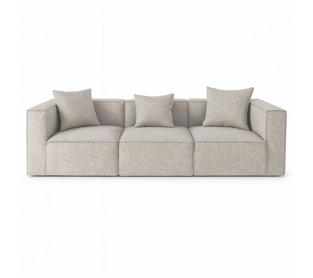 ebuy24 Sofa Box 3-Sitzer Sofa mit 3 Dekokissen grau - Bild 2