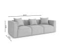 ebuy24 Sofa Box 3-Sitzer Sofa mit 3 Dekokissen grau Bild 3