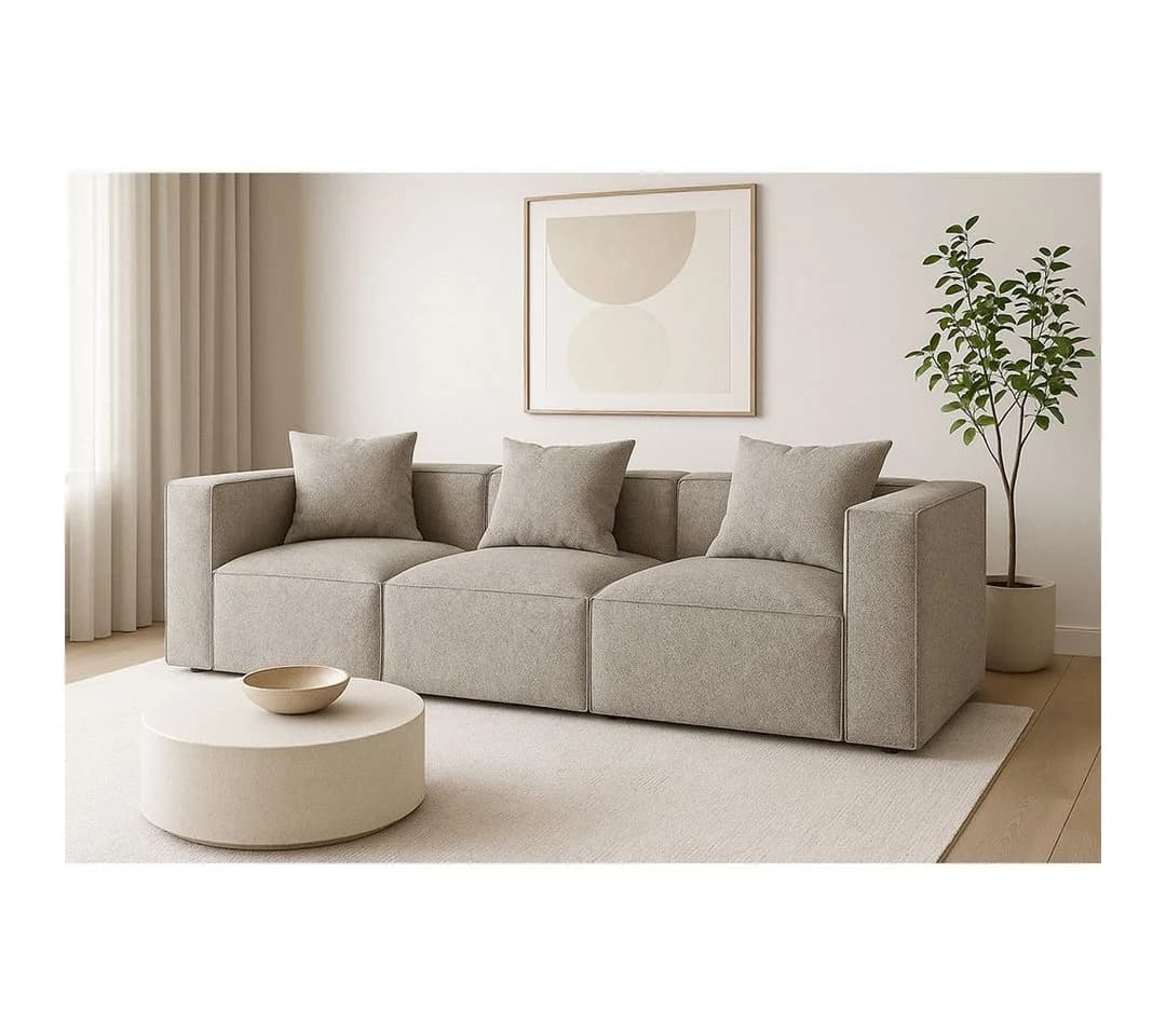 ebuy24 Sofa Box 3-Sitzer Sofa mit 3 Dekokissen grau - Bild 4