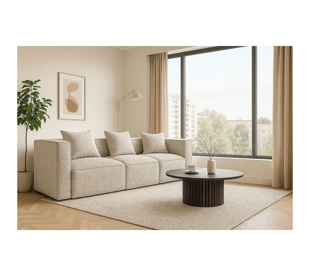 ebuy24 Sofa Box 3-Sitzer Sofa mit 3 Dekokissen grau - Bild 5
