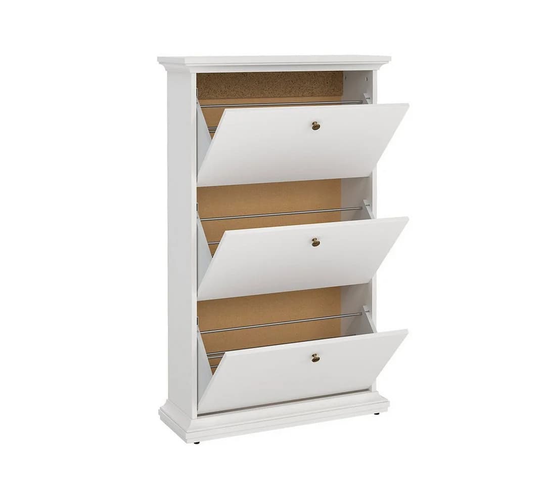 ebuy24 Schuhschrank Venedig 3 Falttüren Weiß - Bild 3