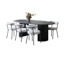 ebuy24 Essgruppe Kyoto 7-tlg. Esstisch Dunkelbraun mit 6 Stühlen Bild 2