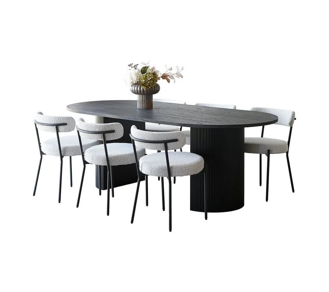 ebuy24 Essgruppe Kyoto 7-tlg. Esstisch Dunkelbraun mit 6 Stühlen - Bild 2