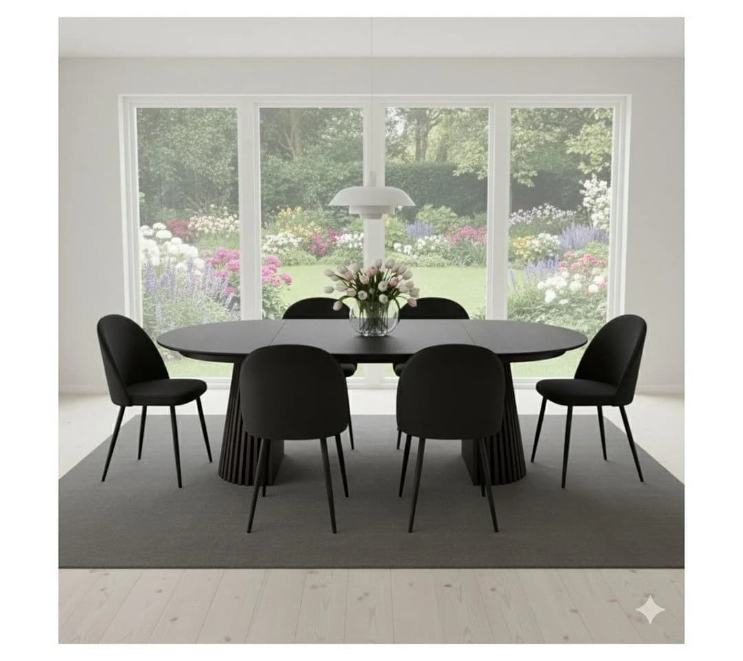 ebuy24 Esstisch Tokyo 120-200 cm Schwarz Eichenfurnier - Bild 3