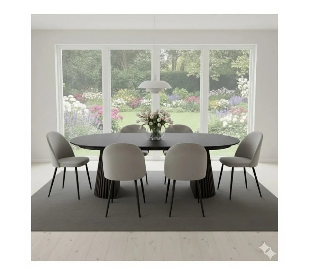 ebuy24 Esstisch Tokyo 120-200 cm Schwarz Eichenfurnier - Bild 4