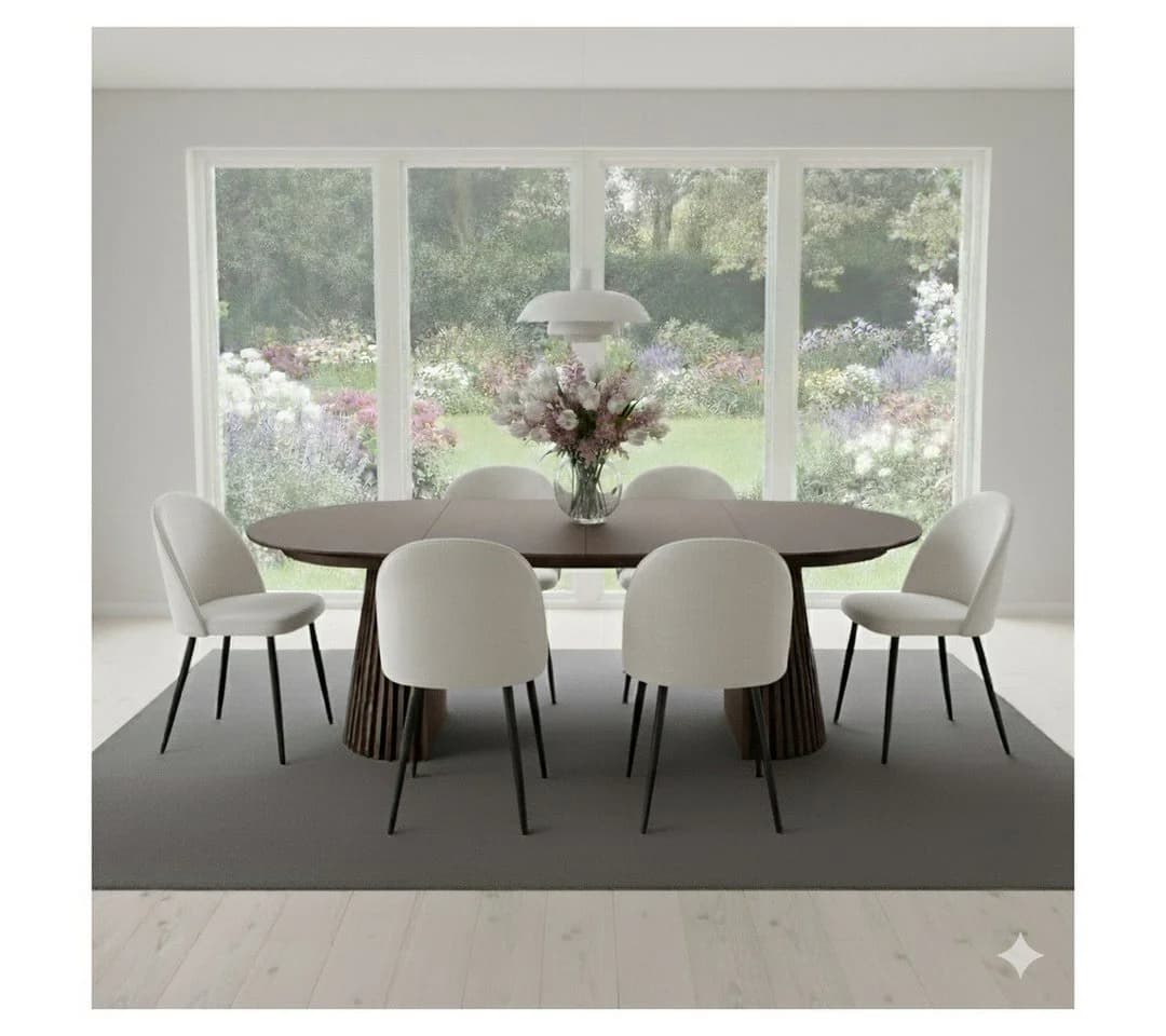 ebuy24 Essgruppe Tokyo Esszimmer-Set 7-tlg. Smoked Beige
