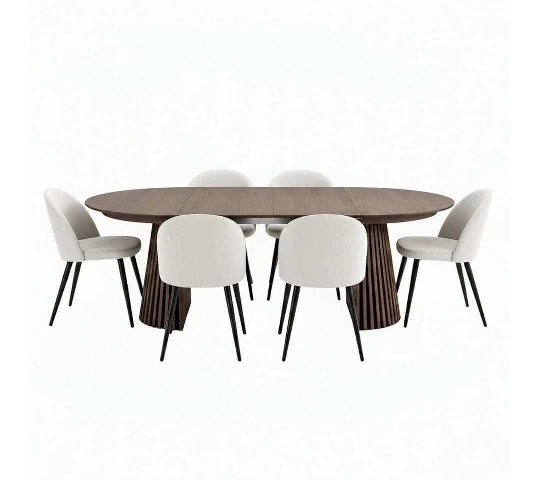ebuy24 Essgruppe Tokyo Esszimmer-Set 7-tlg. Smoked Beige - Bild 2