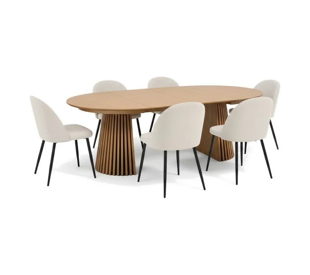 ebuy24 Tokyo Essgruppe Esstisch natur, 6 Stühle beige, 7-tlg - Bild 2