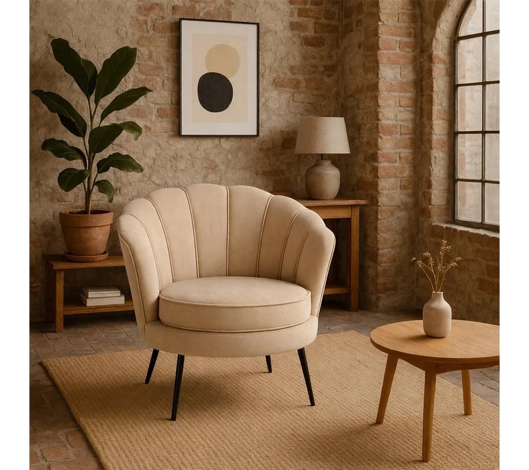 ebuy24 Relaxsessel Nice Velour beige modern - Bild 5