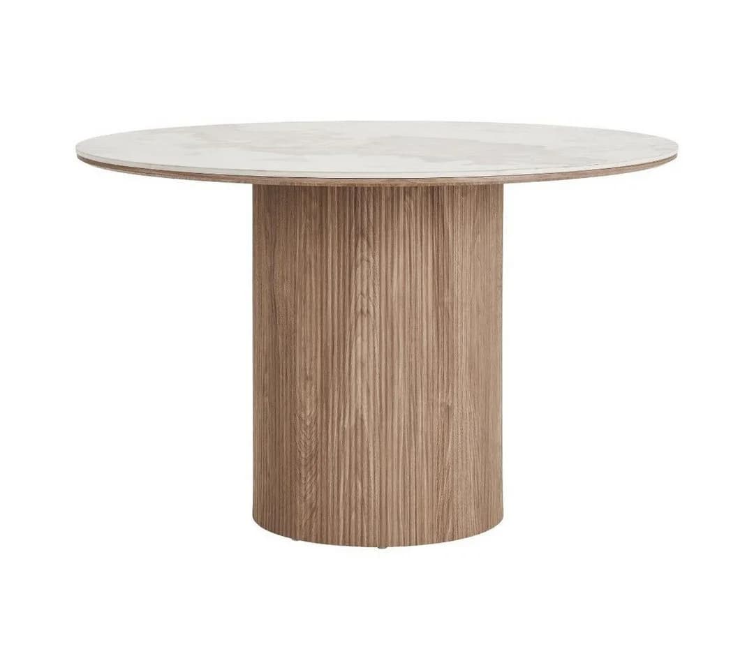 ebuy24 Esstisch Minamata Ø120cm Keramik weiß